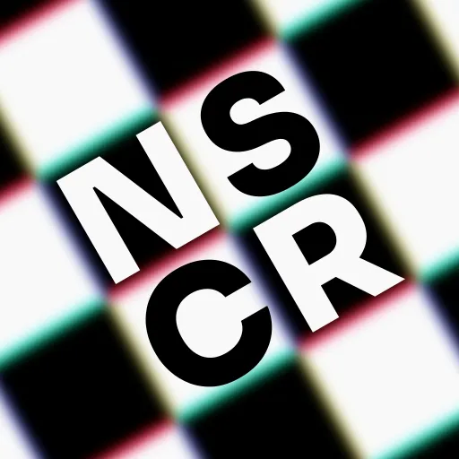NSCR app artwork: bold lettering over a neon-lit checkered flag